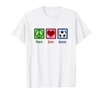 Peace Love Soccer Futbol Player T-Shirt - Streetwear Style for Adults
