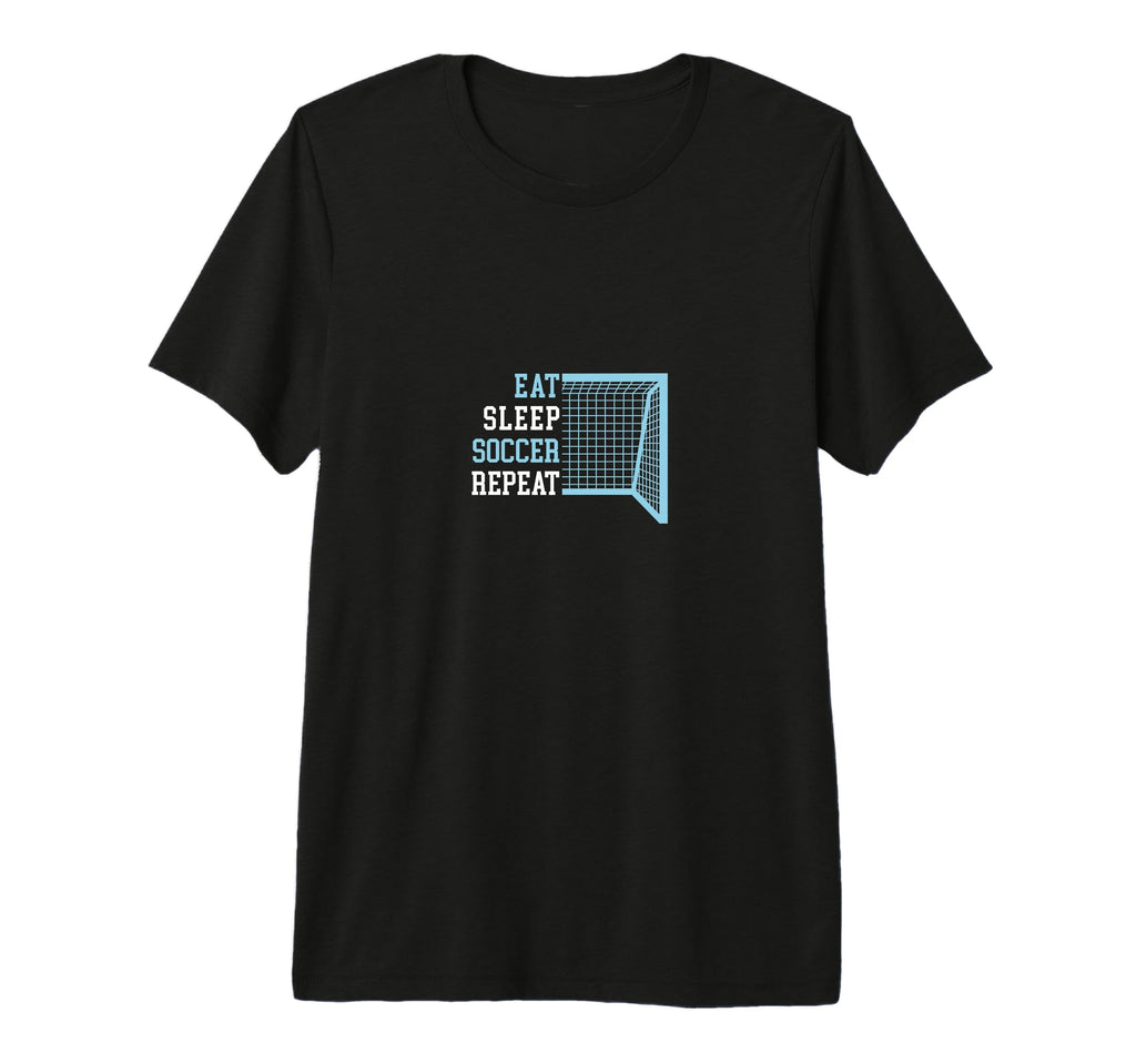 Eat Sleep Soccer Repeat Tri Blend T-Shirt - Minimalist Print for Adults