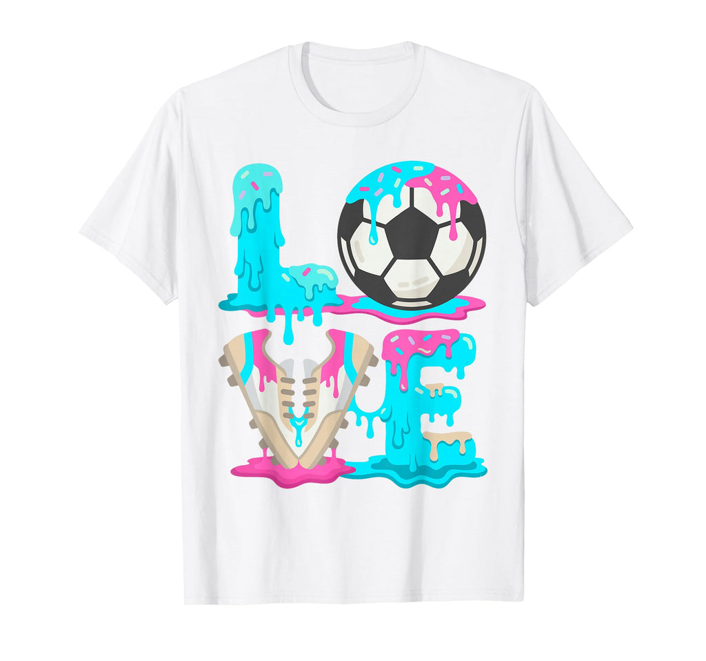 Soccer Love Dripping Ball Cleats T-Shirt - Custom Art Print for Adults