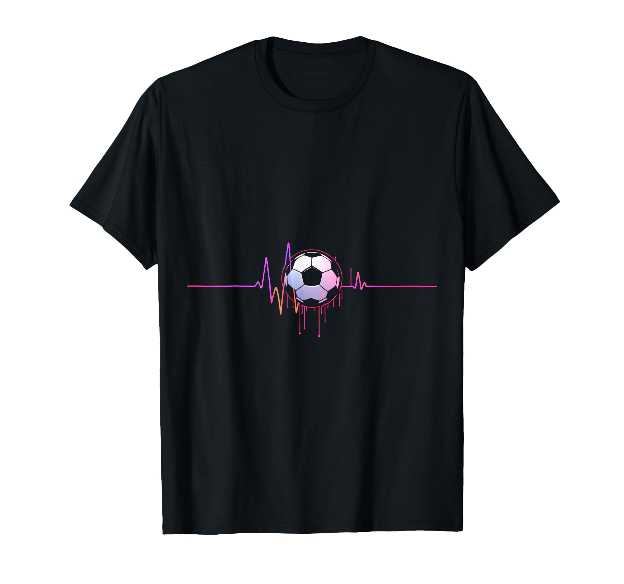 Soccer Heartbeat Minimalist T-Shirt - Graphic Print for Adults
