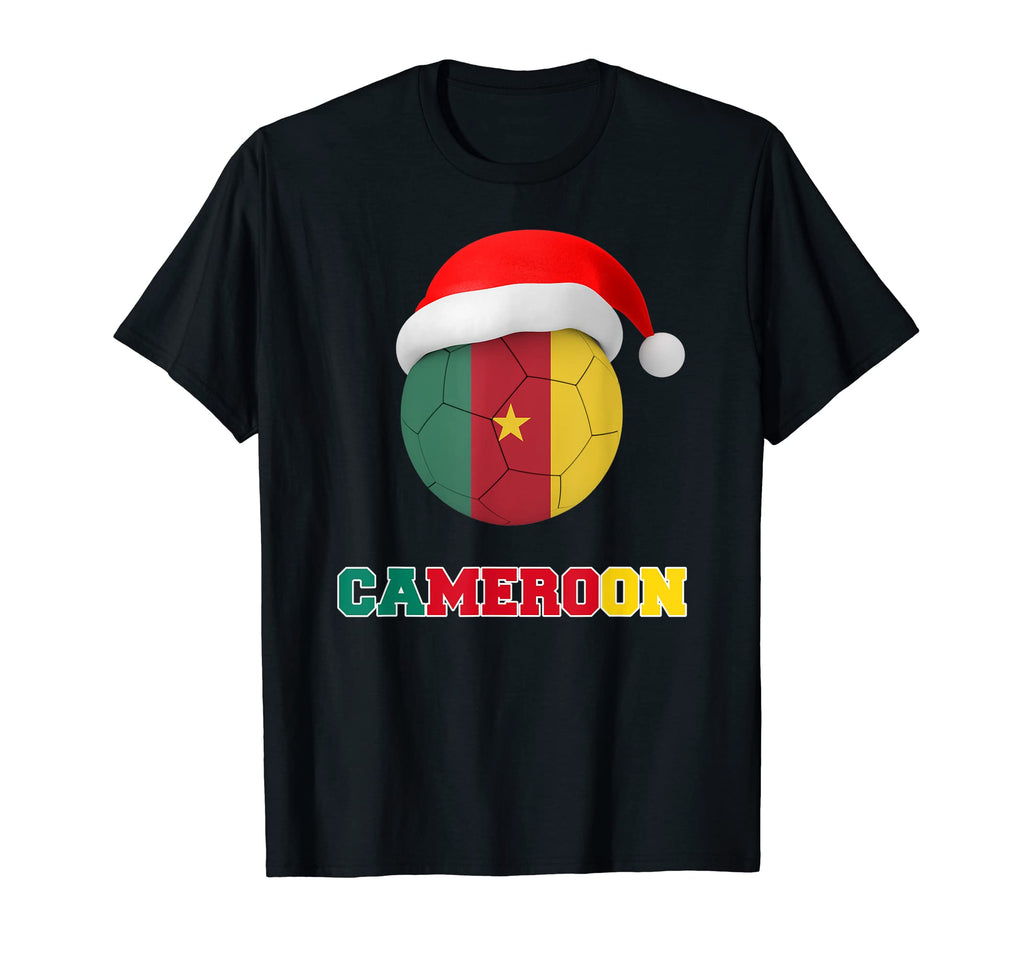 Cameroon Soccer Soccer Ball Santa Hat T-Shirt - Streetwear Style Men Women