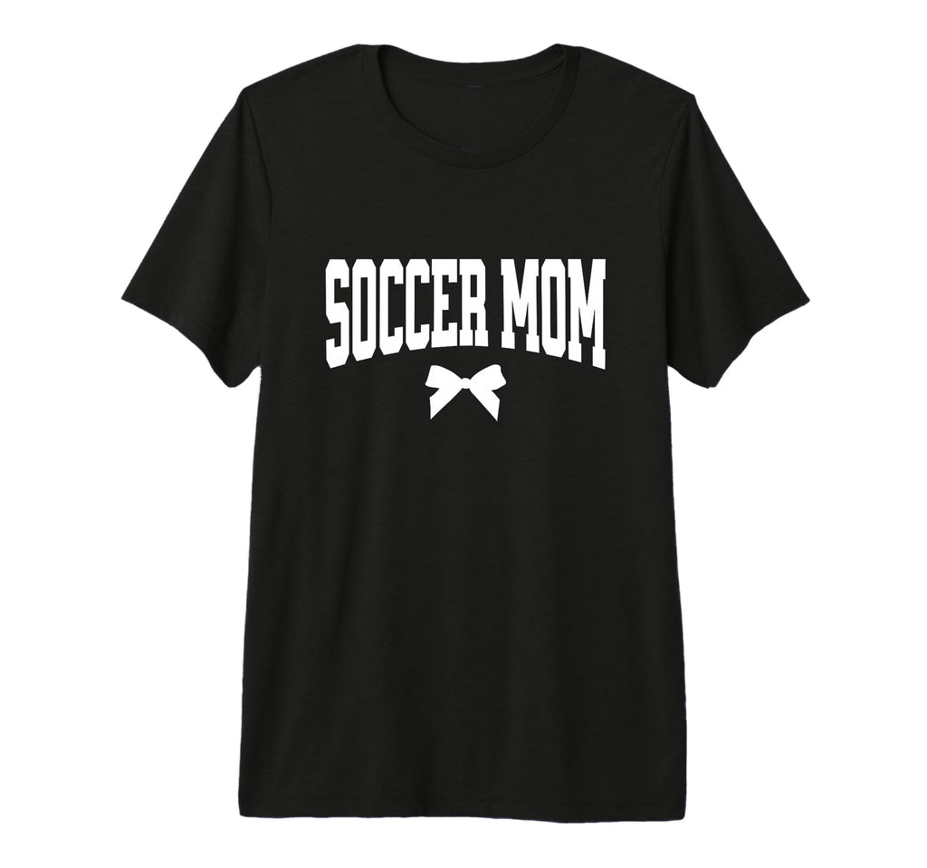 Soccer Mom Bow Soccer Team Mama T-Shirt - Fun Novelty Design for Adults