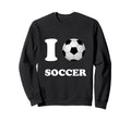 I Love Heart Soccer Ball Futbol Sweatshirt - Custom Art Print Men Women