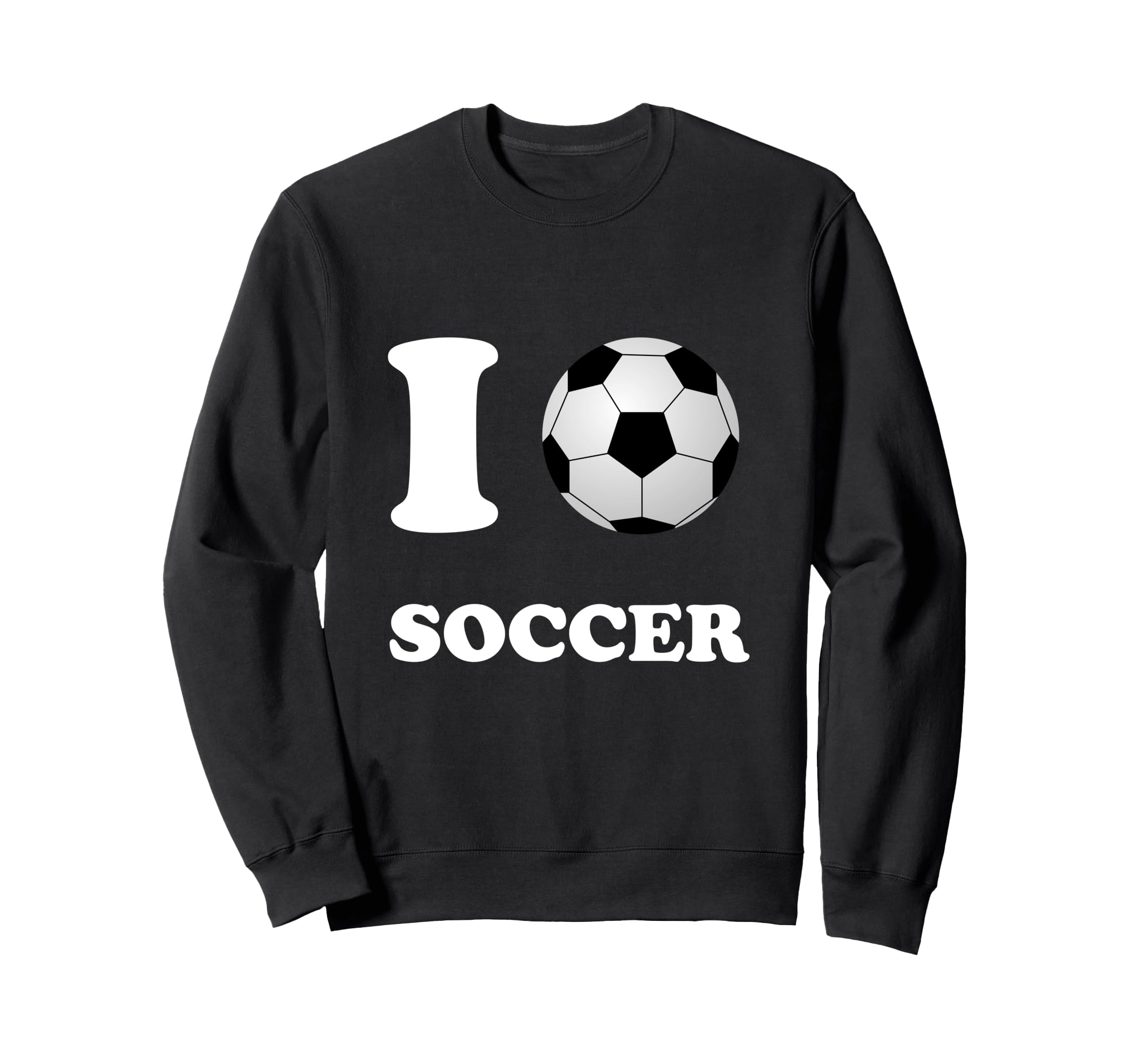 I Love Heart Soccer Ball Futbol Sweatshirt - Custom Art Print Men Women