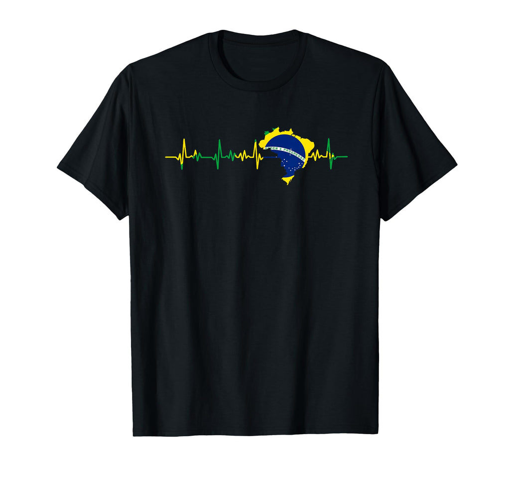 Brasilianische Flagge Herzschlag Brasil Hoodie - Minimalist Print Unisex