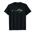 Brasilianische Flagge Herzschlag Brasil Hoodie - Minimalist Print Unisex