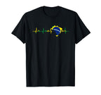 Brasilianische Flagge Herzschlag Brasil Hoodie - Minimalist Print Unisex