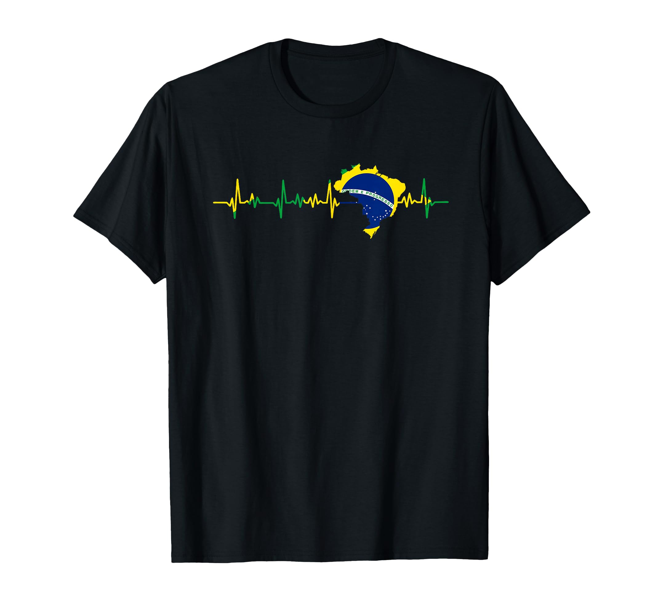 Brasilianische Flagge Herzschlag Brasil Hoodie - Minimalist Print Unisex