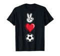 Peace Love Soccer Simple Player Coach T-Shirt - Aesthetic Graphic Unisex