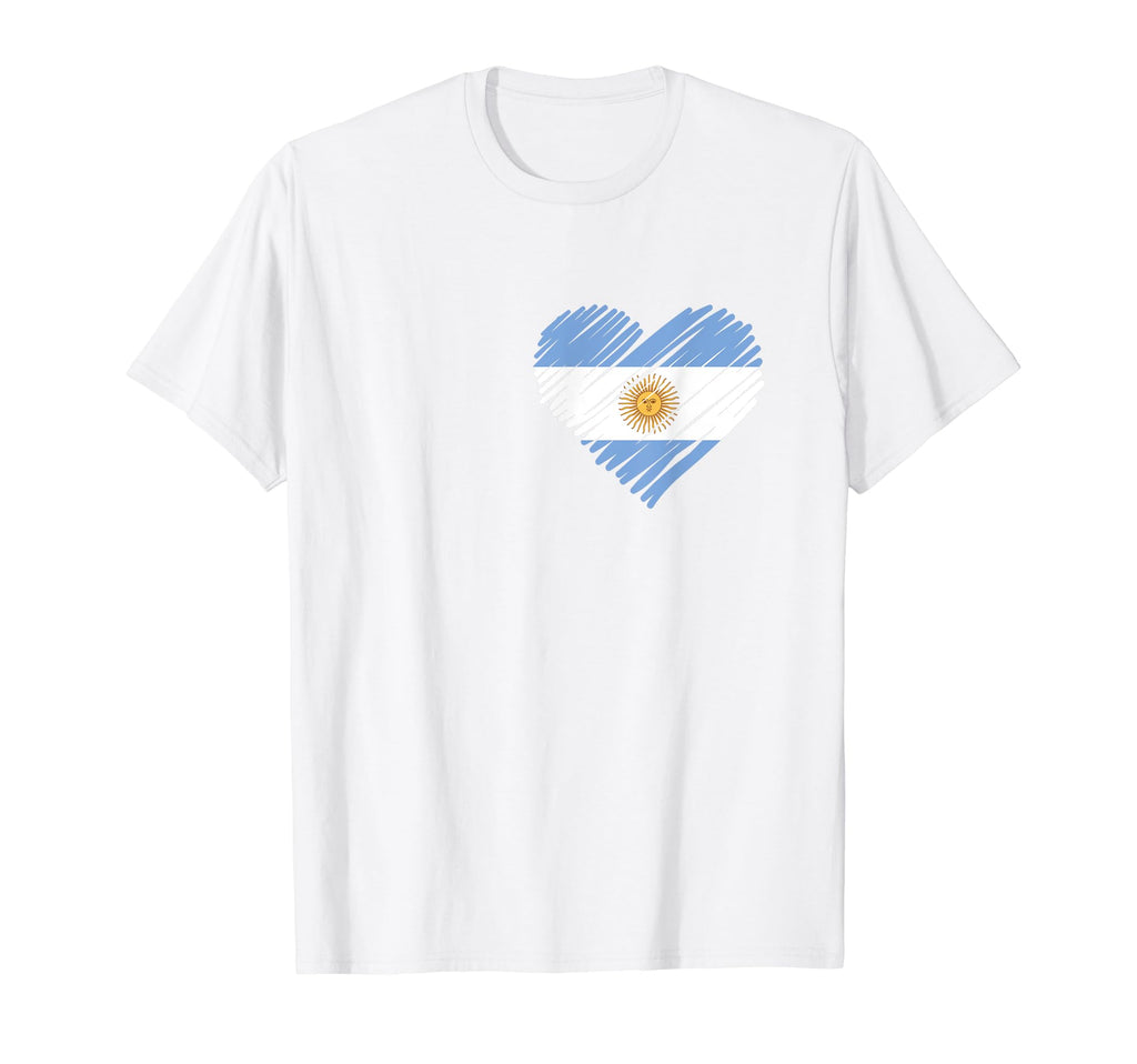 Argentina Heart World Futbol Fan Lover T-Shirt - Custom Art Print Unisex