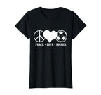 Soccer Player Coach Sports Peace T-Shirt - Casual Everyday Wear for Adults