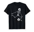 Skeleton Soccer Funny Halloween Party T-Shirt - Graphic Print for Adults