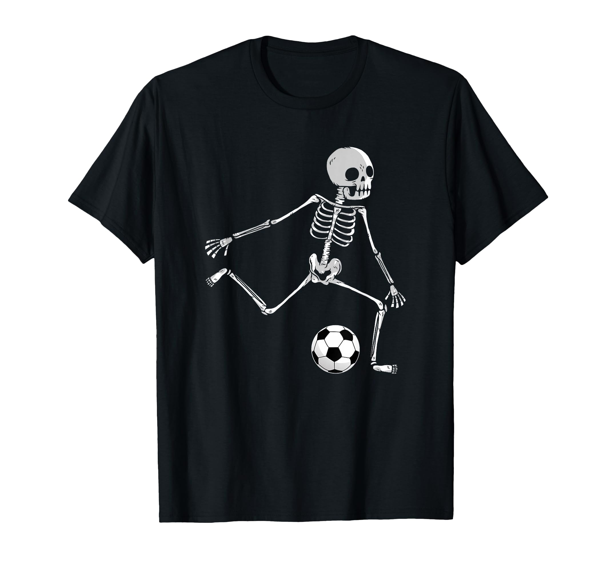 Skeleton Soccer Funny Halloween Party T-Shirt - Graphic Print for Adults