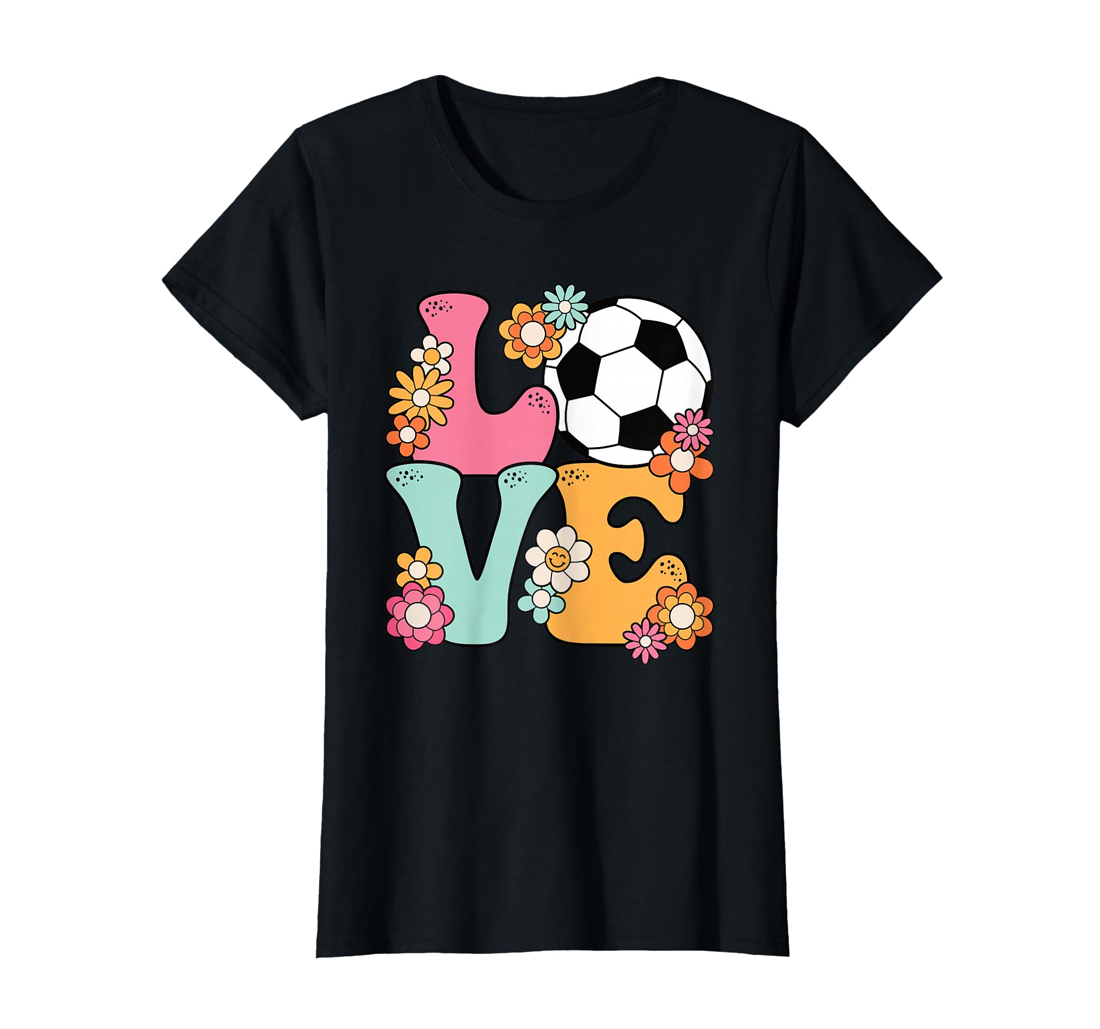 Groovy Soccer Love Soccer Lover Teens T-Shirt - Graphic Print for Adults