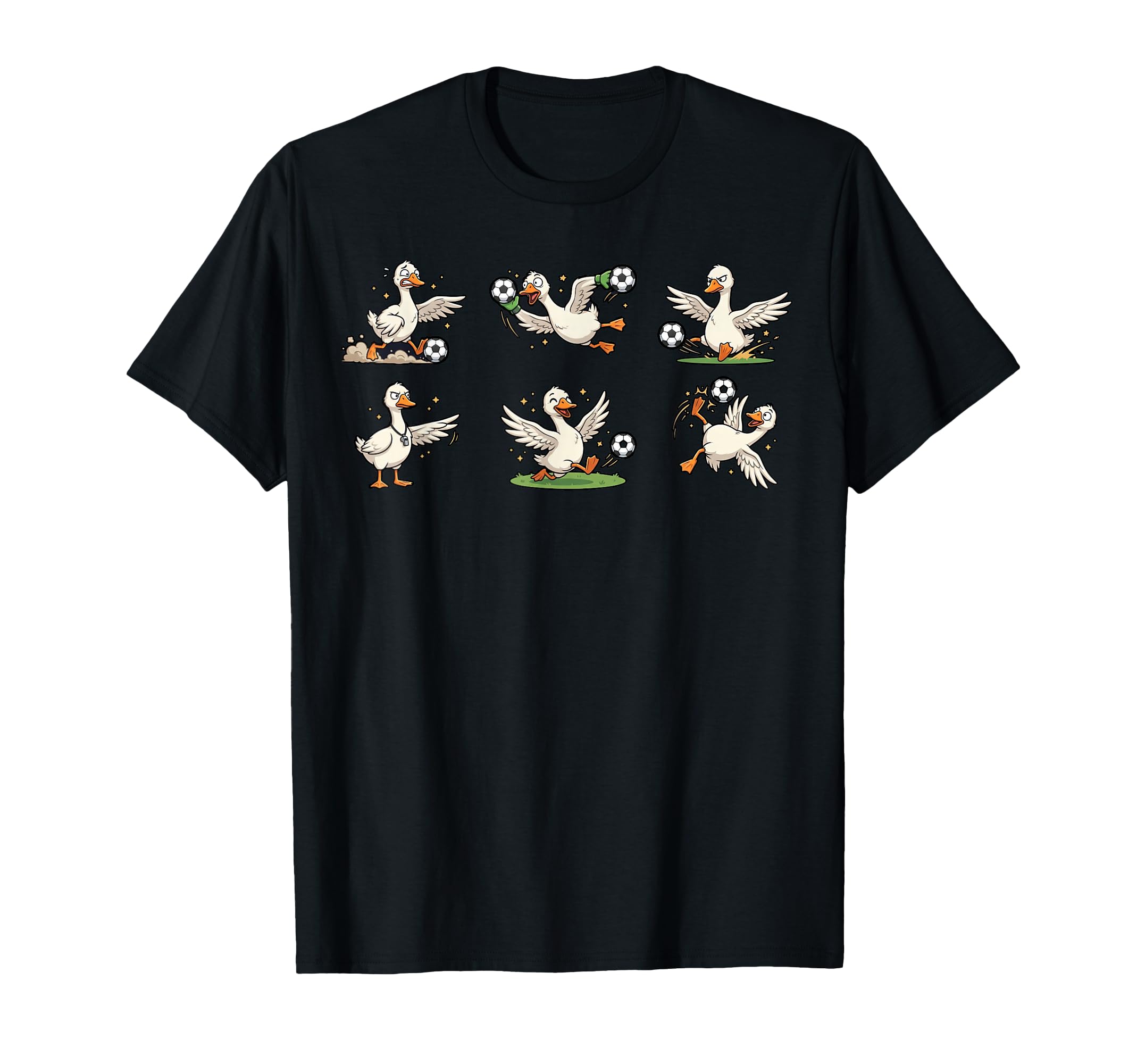 Silly Goose Playing Soccer Player Funny T-Shirt - Minimalist Print Unisex