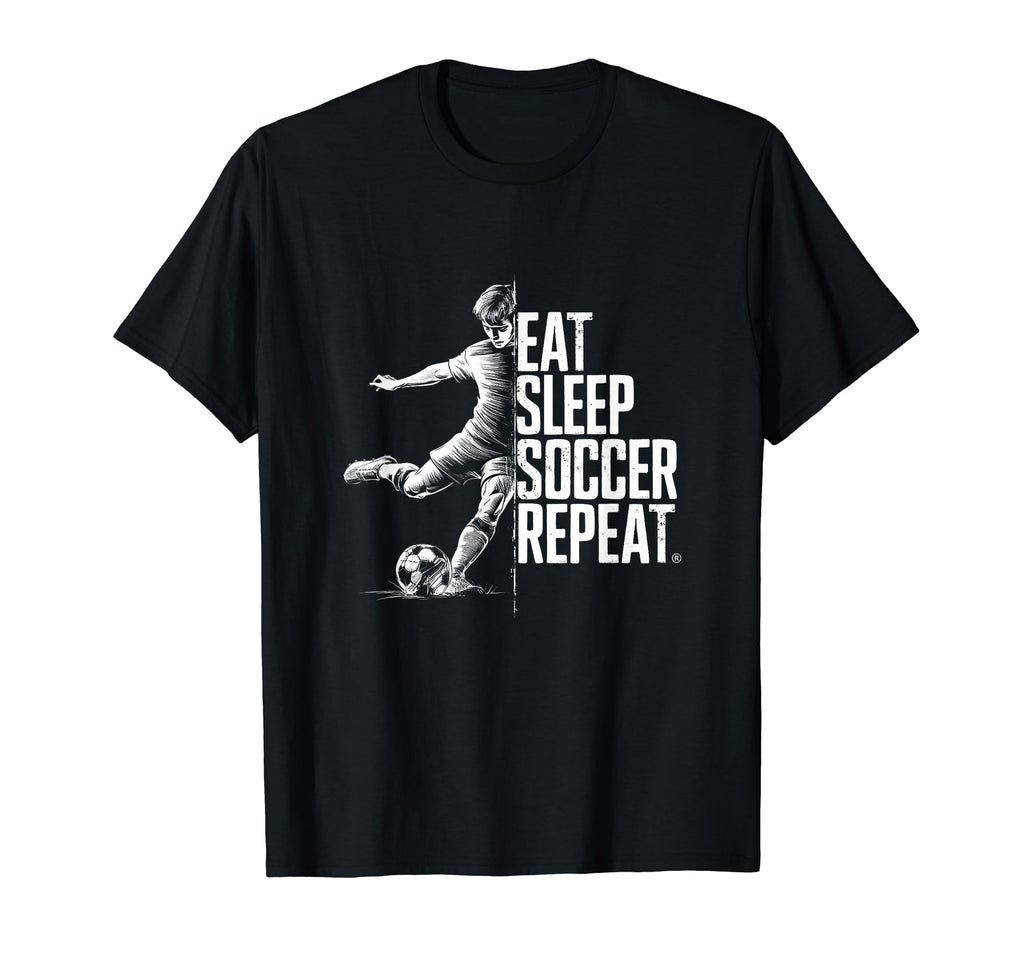 Eat Sleep Soccer Repeat T-Shirt - Aesthetic Graphic Men Women