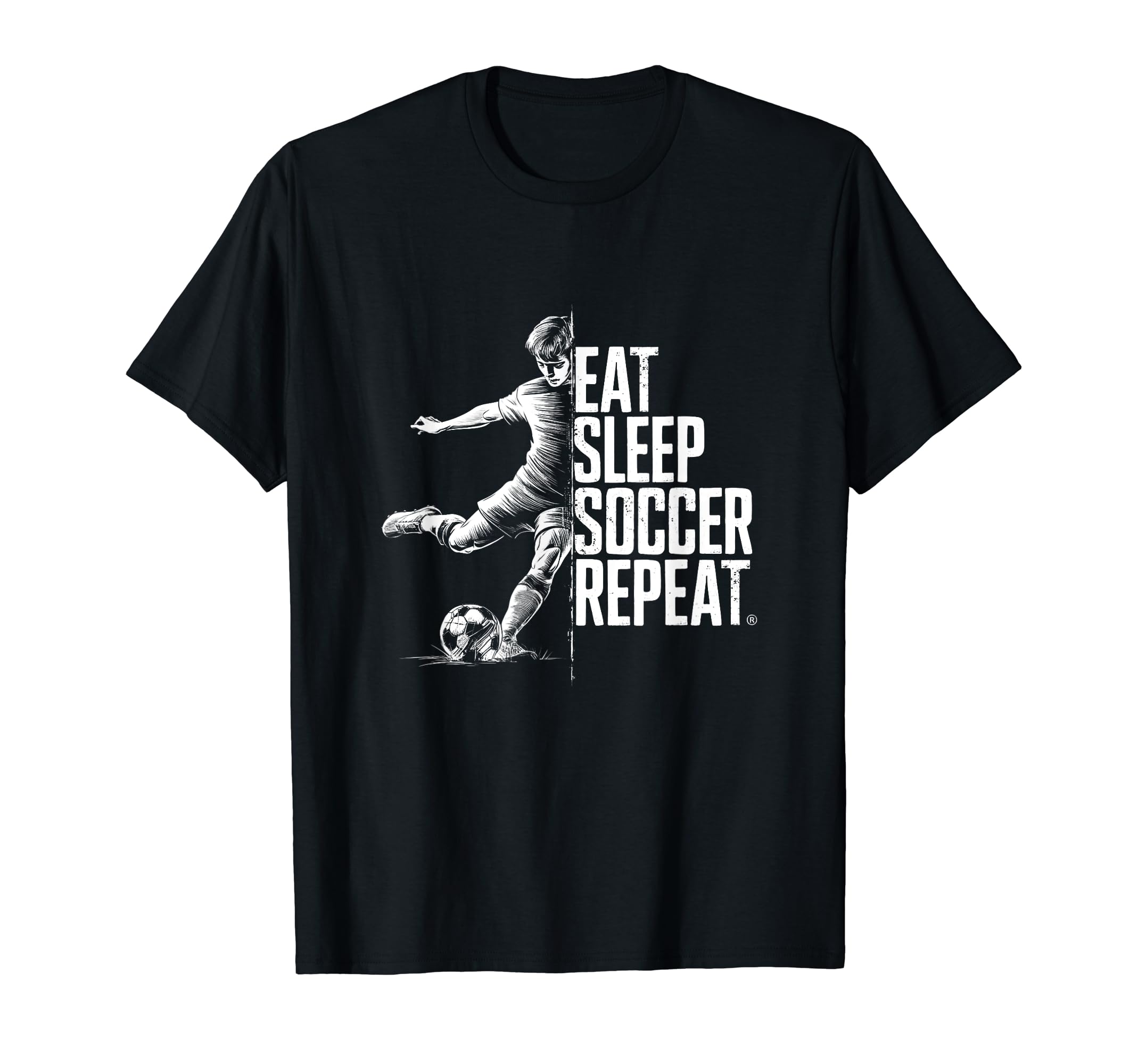 Eat Sleep Soccer Repeat T-Shirt - Aesthetic Graphic Men Women