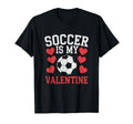 Love Soccer Heart Valentine Sports T-Shirt - Novelty Apparel for Adults