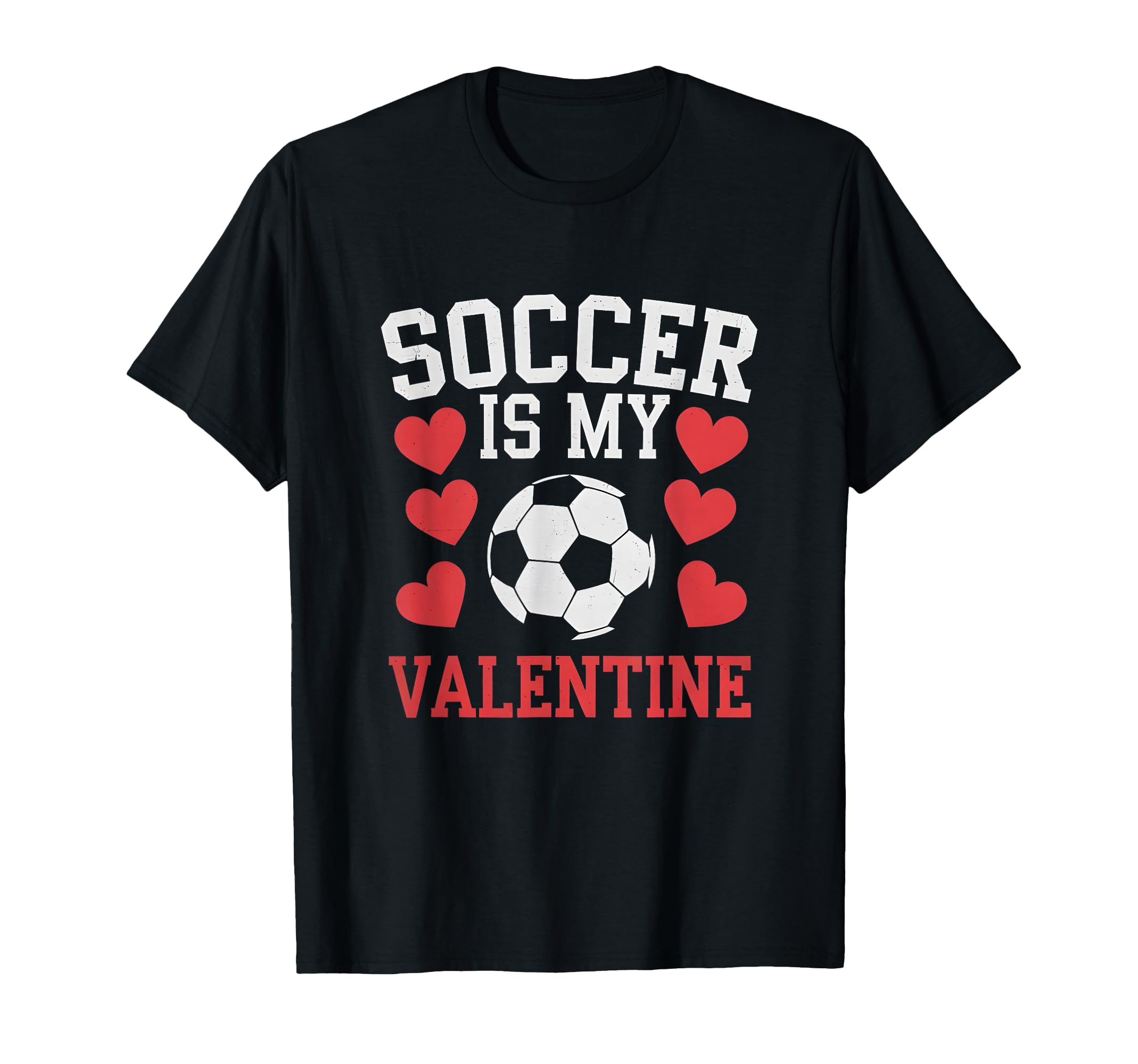 Love Soccer Heart Valentine Sports T-Shirt - Novelty Apparel for Adults