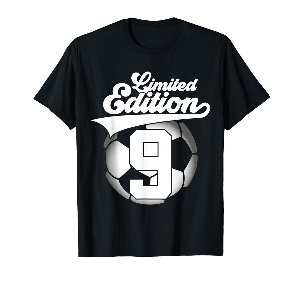 9 Years Football Soccer 9Th Birthday T-Shirt - Unique Graphic Unisex