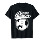 9 Years Football Soccer 9Th Birthday T-Shirt - Unique Graphic Unisex