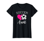 Soccer Aunt Love Heart Auntie Niece T-Shirt - Aesthetic Graphic Unisex