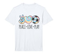 Tie Dye Soccer Teen Peace Love Play T-Shirt - Custom Art Print Men Women