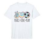 Tie Dye Soccer Teen Peace Love Play T-Shirt - Custom Art Print Men Women