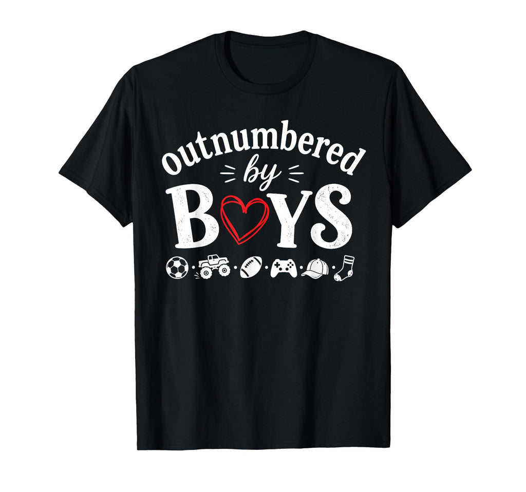 Outnumbered Funny Mom Soccer Family T-Shirt - Unique Graphic for Adults