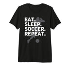 Eat Sleep Soccer Repeat Usa Football Fan T-Shirt - Novelty Apparel Unisex