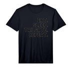 Eat Sleep Tailgate Repeat School Pride T-Shirt - Novelty Apparel Men Women