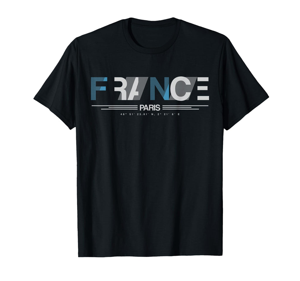 France Paris Black Adults Small Short T-Shirt - Streetwear Style Men Women