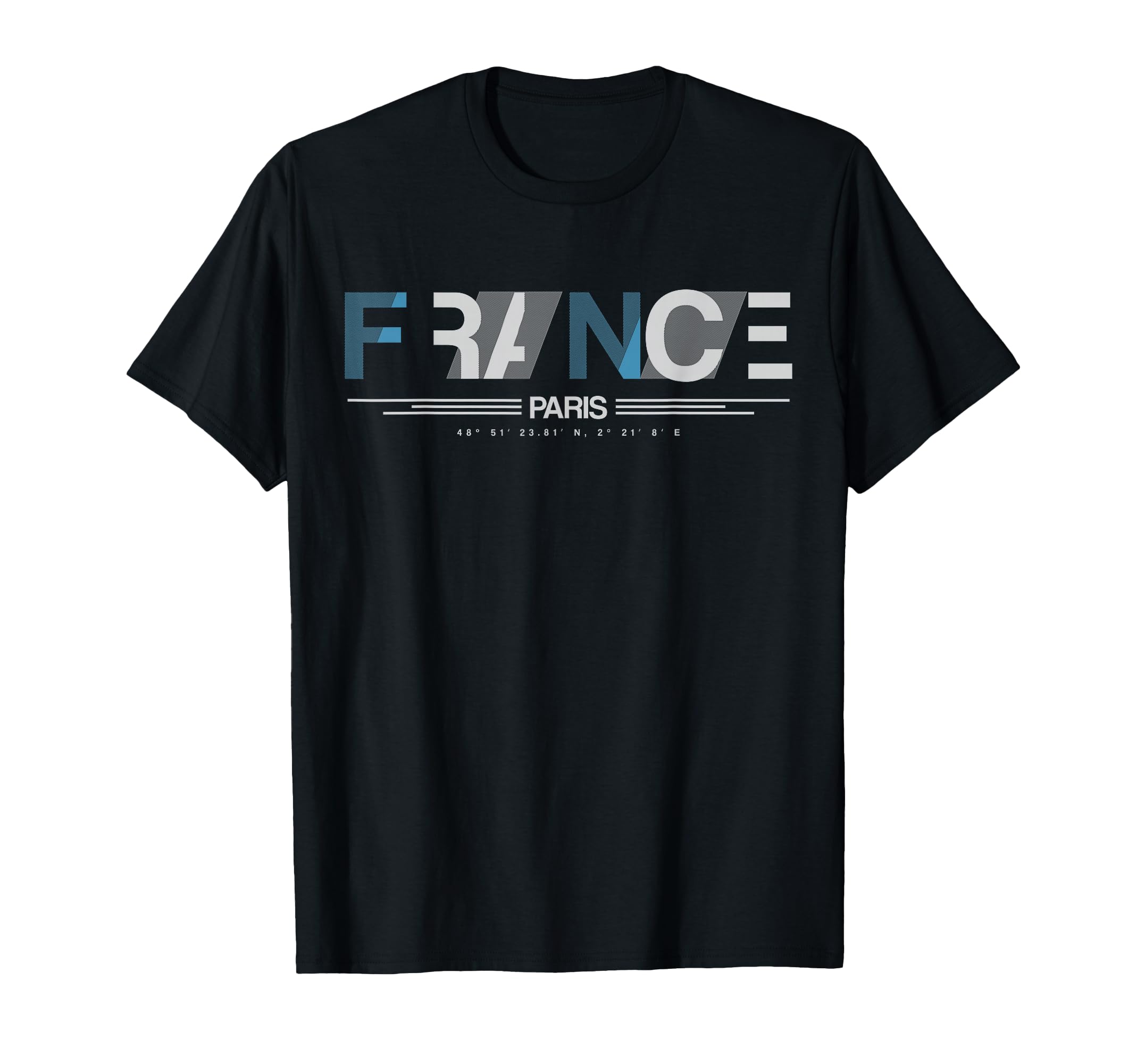 France Paris Black Adults Small Short T-Shirt - Streetwear Style Men Women