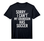 Grandpa Grandma My Grandson Has Soccer T-Shirt - Aesthetic Graphic Unisex