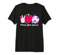 Peace Love Soccer Soccer Game Soccer T-Shirt - Novelty Apparel Unisex