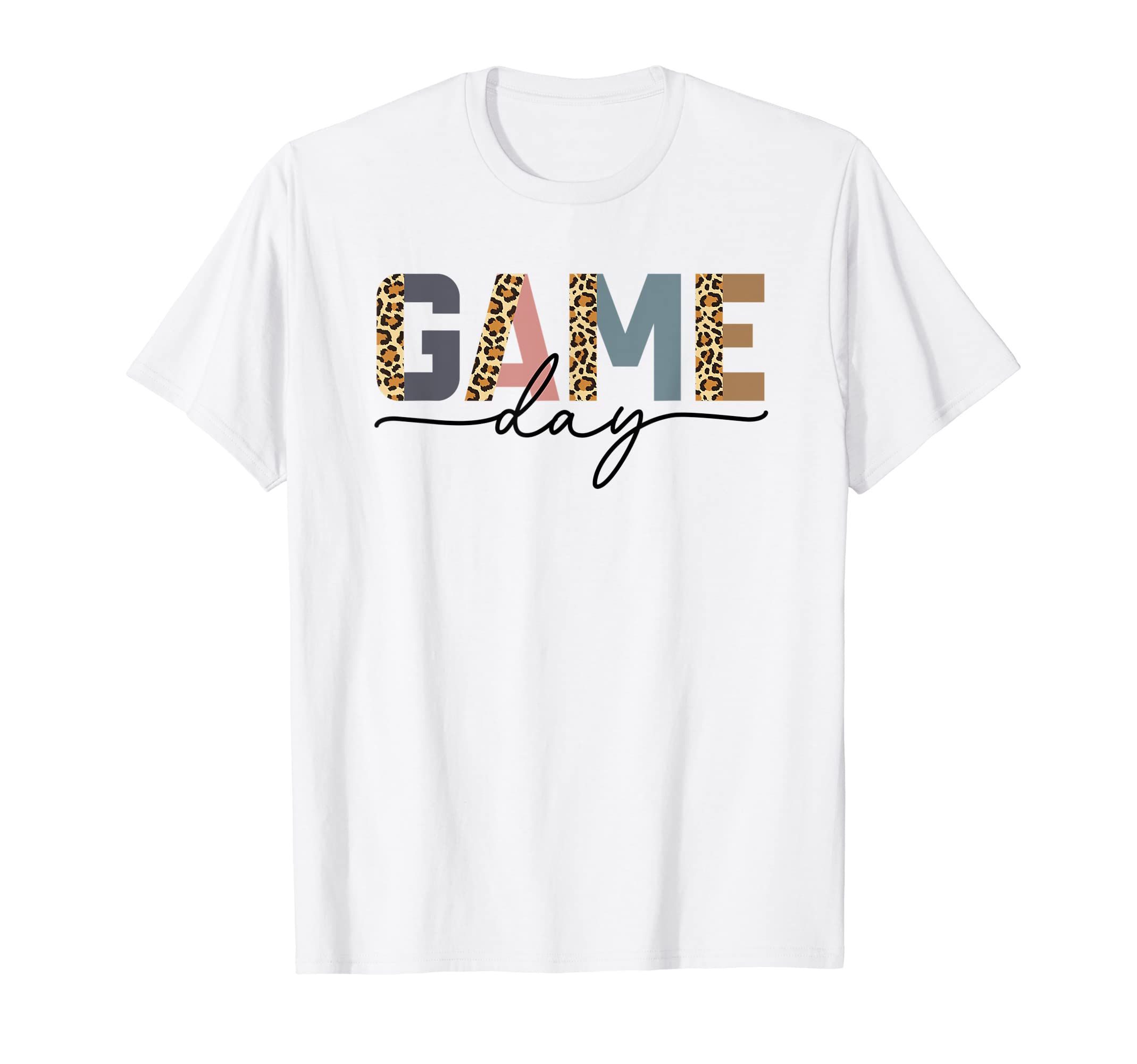 Game Day Half Leopard Sports Soccer T-Shirt - Aesthetic Graphic for Adults