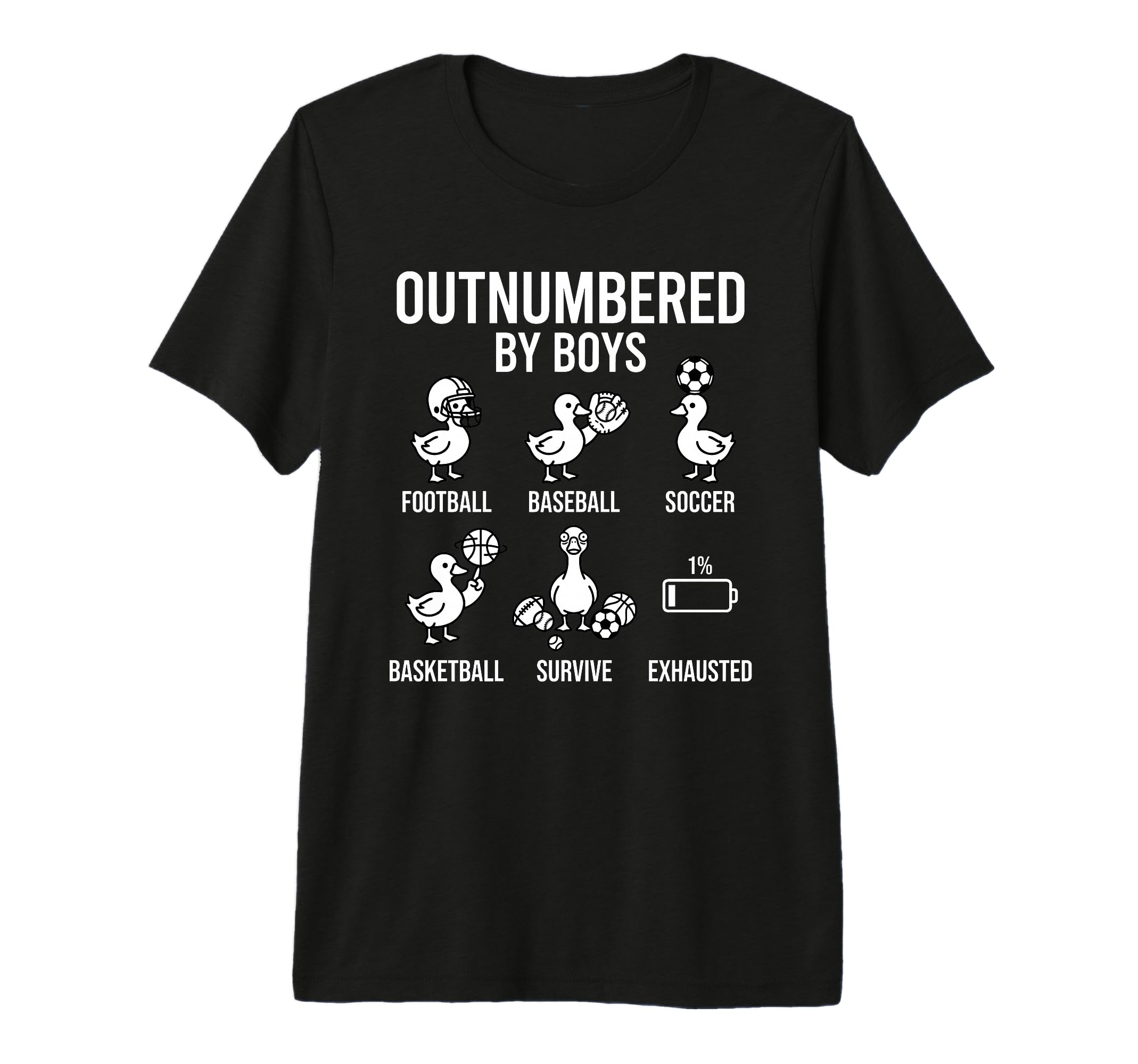 Outnumbered Ducklings Football Soccer T-Shirt - Graphic Print for Adults
