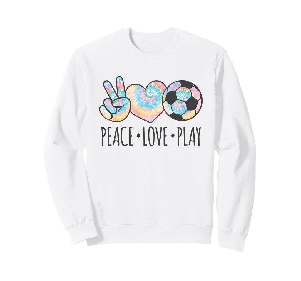 Tie Dye Soccer Teen Peace Love Sweatshirt - Custom Art Print for Adults