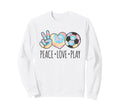 Tie Dye Soccer Teen Peace Love Sweatshirt - Custom Art Print for Adults