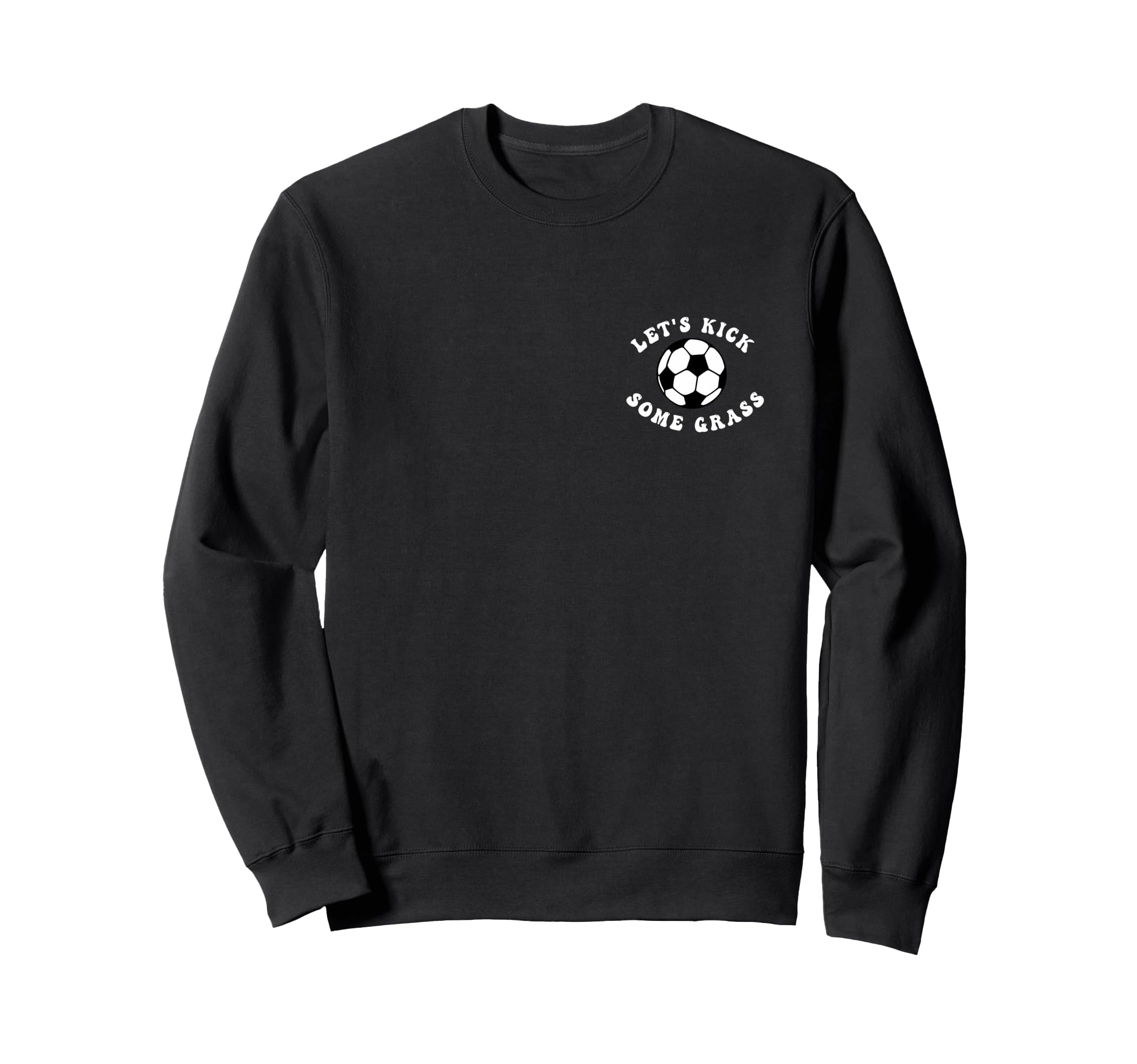 Soccer Mom Lets Kick Some Grass Groovy Sweatshirt - Trendy Graphic Unisex