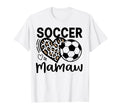 Soccer Mamaw Leopard Heart Soccer Lover T-Shirt - Minimalist Print Unisex