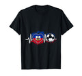 Soccer Heartbeat Haiti Flag Football Love T-Shirt - Novelty Apparel Unisex