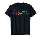 Heartbeat Soccer Fans Soccer Players T-Shirt - Trendy Graphic Men Women