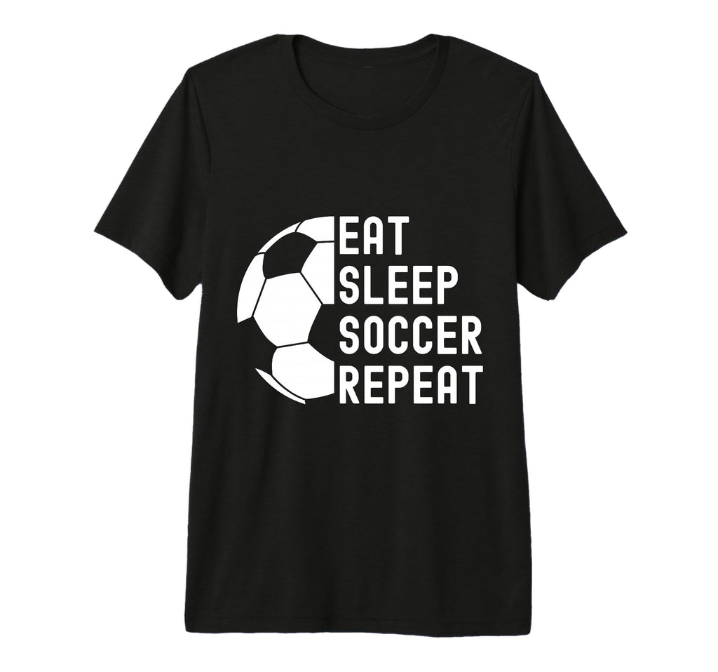 Eat Sleep Soccer Repeat Soccer Tri Blend T-Shirt - Custom Art Print Unisex
