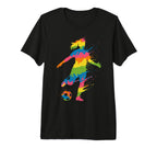 Colorful Funny Soccer Fan Dad Mom T-Shirt - Streetwear Style for Adults