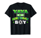 Yaya Birthday Soccer Party Family Love T-Shirt - Novelty Apparel for Adults