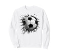 Soccer Ball Crashing Through Wall Sweatshirt - Aesthetic Graphic Unisex