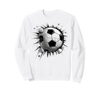Soccer Ball Crashing Through Wall Sweatshirt - Aesthetic Graphic Unisex