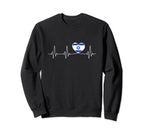 Israel Love Heartbeat And Israeli Sweatshirt - Trendy Graphic for Adults
