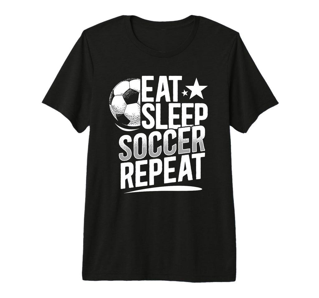 Eat Sleep Soccer Repeat Soccer Player Tri T-Shirt - Unique Graphic Unisex
